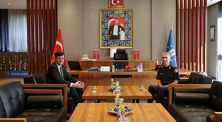 İL JANDARMA KOMUTANI KÜLTÜR, BELEDİYE BAŞKANIMIZ KAHVECİ’Yİ ZİYARET ETTİ