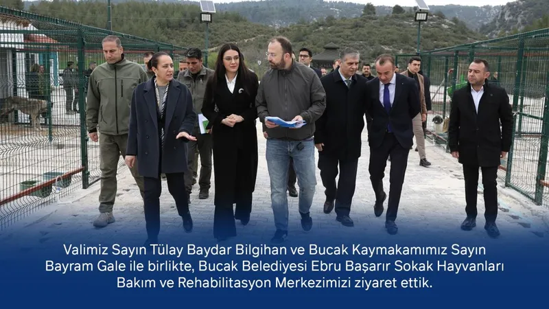 Vali Bilgihan ve Kaymakam Gale’den Bucak Sokak Hayvanları Rehabilitasyon Merkezine Ziyaret