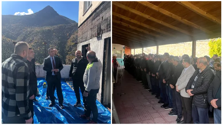 Gümüşhane Belediye Başkanı Yangın İncelemesi ve Cenaze Töreni