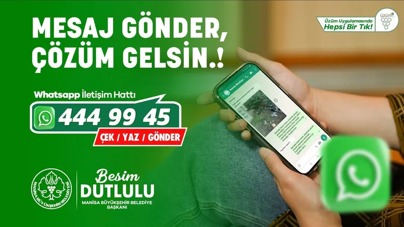 Manisa Büyükşehir Belediyesi WhatsApp İletişim Hattı Hizmette