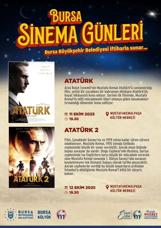 Cumhuriyet Ayında Atatürk Filmleri Mustafakemalpaşa’da Gösterimde
