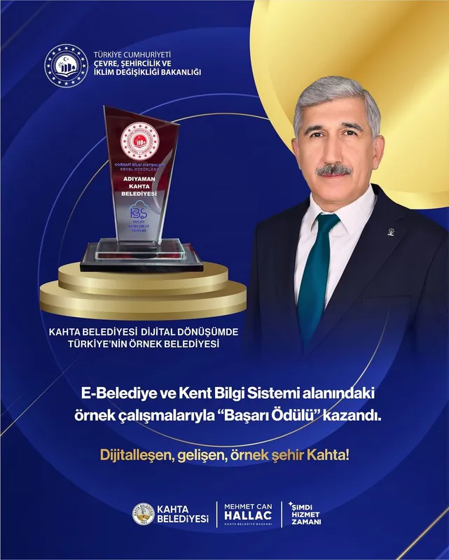 Kahta Belediyesi Dijital Belediyecilikte Başarı Ödülü Aldı