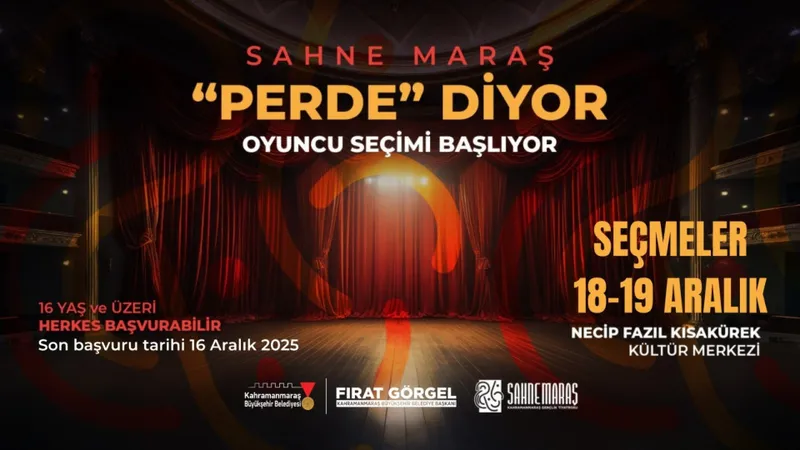 Sahne Maraş Tiyatro Okulu Yeni Dönem Ön Başvurularını Başlattı