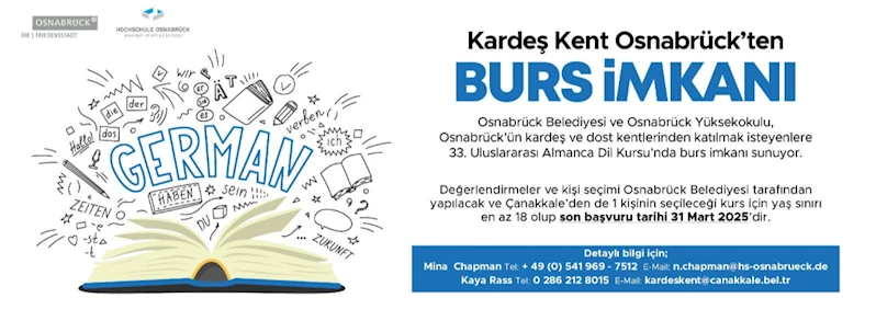Kardeş Kent Osnabrück Yaz Dil Kursu Başvuruları Başladı