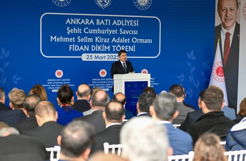 ADALET BAKANI YILMAZ TUNÇ, ŞEHİT CUMHURİYET SAVCISI MEHMET SELİM KİRAZ ADALET ORMANI FİDAN DİKİM TÖRENİ