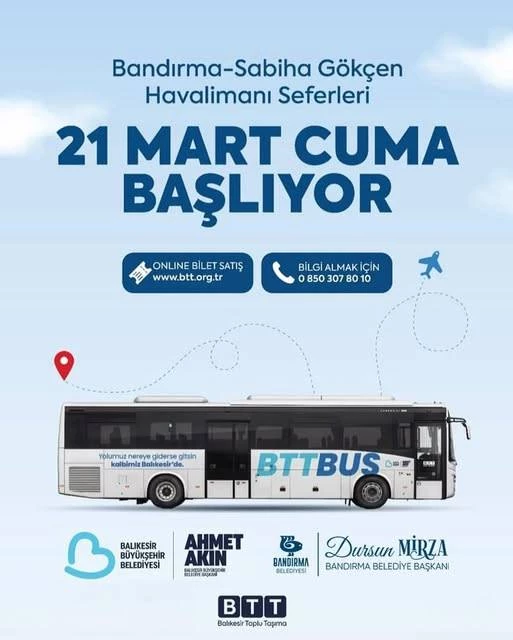 Bandırma – Sabiha Gökçen Havalimanı Seferleri Başlıyor!