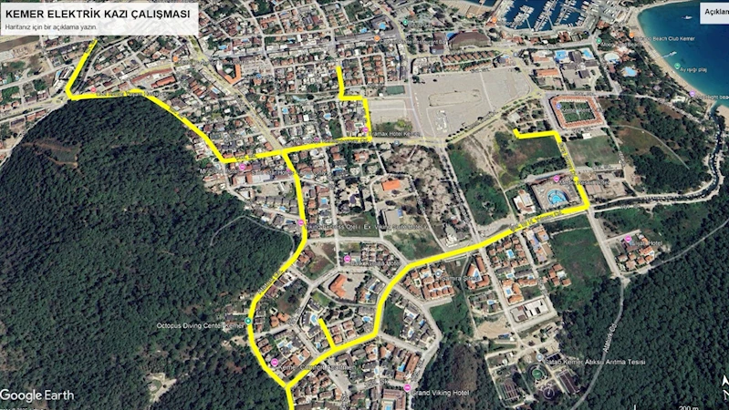 Kemer’de elektrik hatları yenileniyor