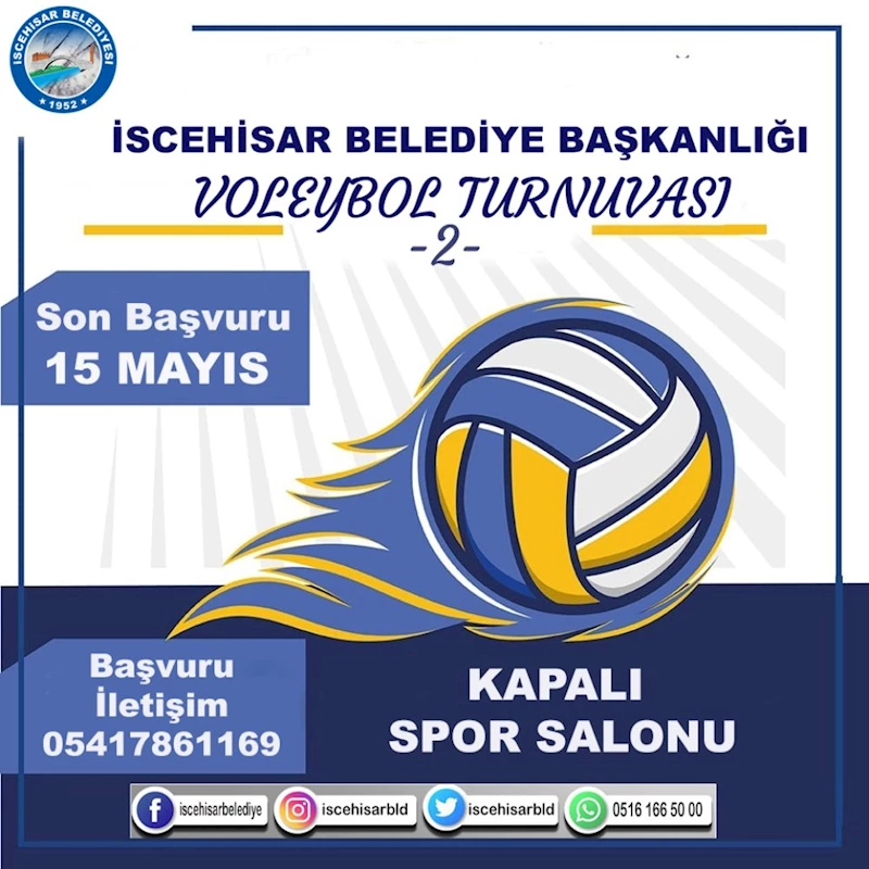 İscehisar Belediye Başkanlığı Voleybol Turnuvası Başlıyor