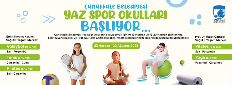 Çanakkale Belediyesi Yaz Spor Okulları Başlıyor
