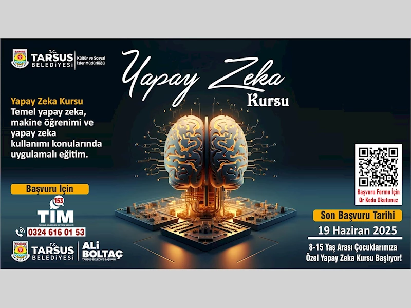 TARSUS BELEDİYESİ’NDEN GELECEĞE YATIRIM: ÇOCUKLARA ÖZEL YAPAY ZEKA KURSU BAŞLIYOR