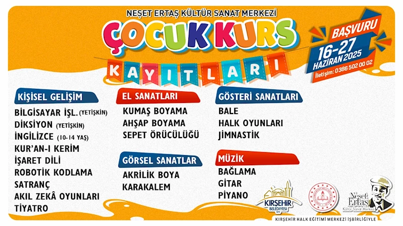 YAZ KURSU KAYITLARI 16 HAZİRAN’DA BAŞLIYOR