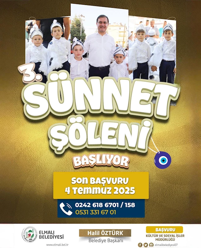 Elmalı Belediyesi 3. Sünnet Şölenimizin Başvuruları Devam Ediyor