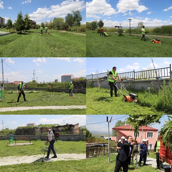 BELEDİYE EKİPLERİ’NDEN PARKLARDA KAPSAMLI ÇİM VE OT BİÇME ÇALIŞMASI