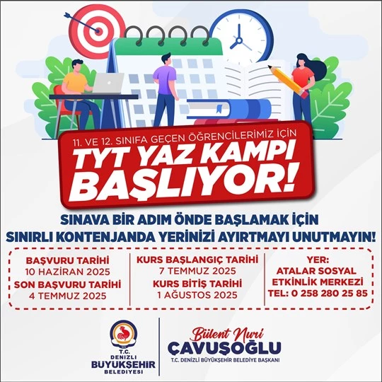 Denizli Büyükşehir’den TYT yaz kampı