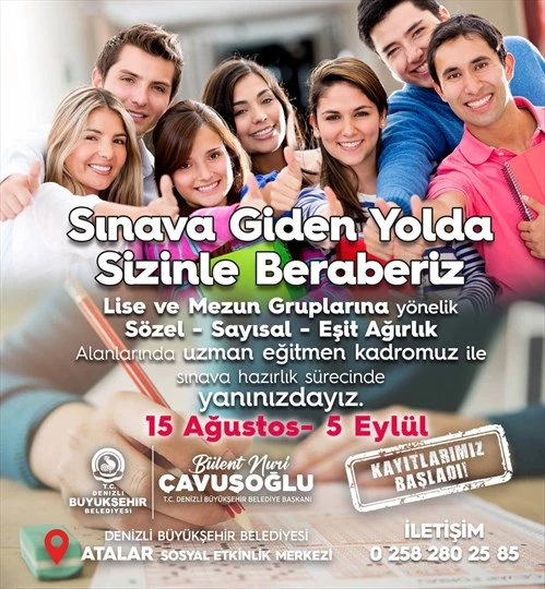 Denizli Büyükşehir’in ücretsiz YKS kursu kayıtları başladı