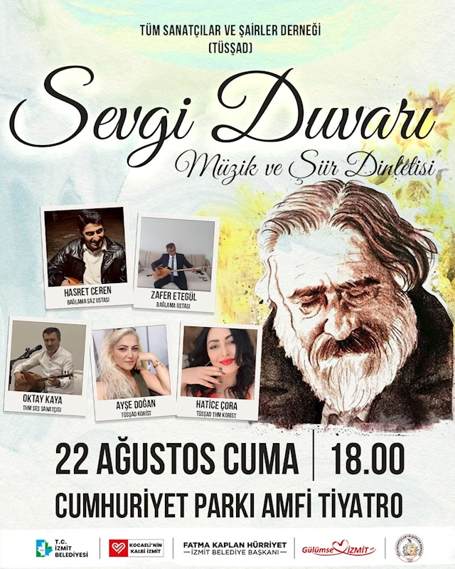 CAN YÜCEL ANISINA “SEVGİ DUVARI” DİNLETİSİ CUMHURİYET PARKI’NDA
