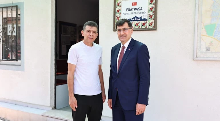 BELEDİYE BAŞKANIMIZ EYÜP KAHVECİ’DEN FUATPAŞA MAHALLESİ MUHTARIMIZ KORKMAZ’A ANLAMLI ZİYARET