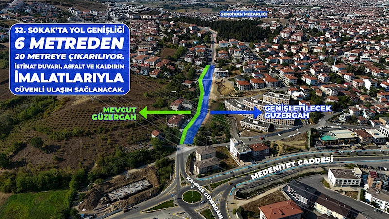Serdivan’ın trafik yükünü hafifletecek hamle: O hattın genişliği 20 metreye çıkıyor