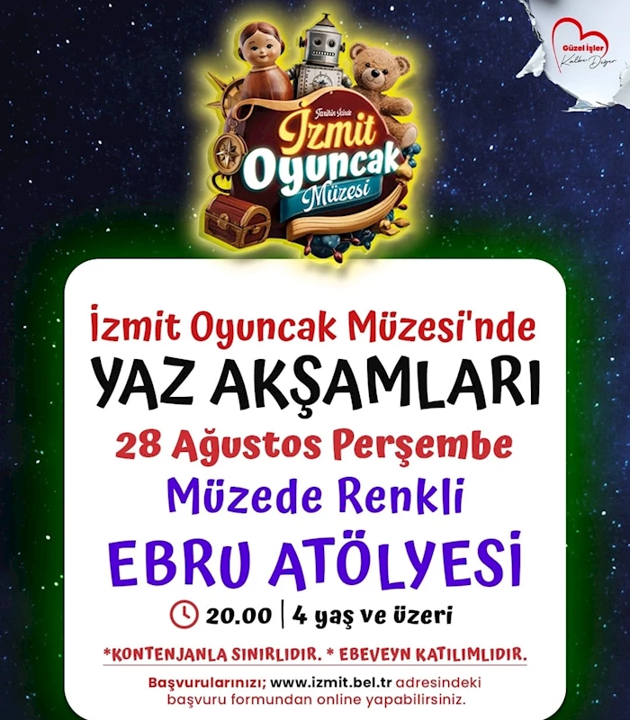İZMİT BELEDİYESİNİN MÜZEDE YAZ AKŞAMLARI ATÖLYELERİ DEVAM EDİYOR